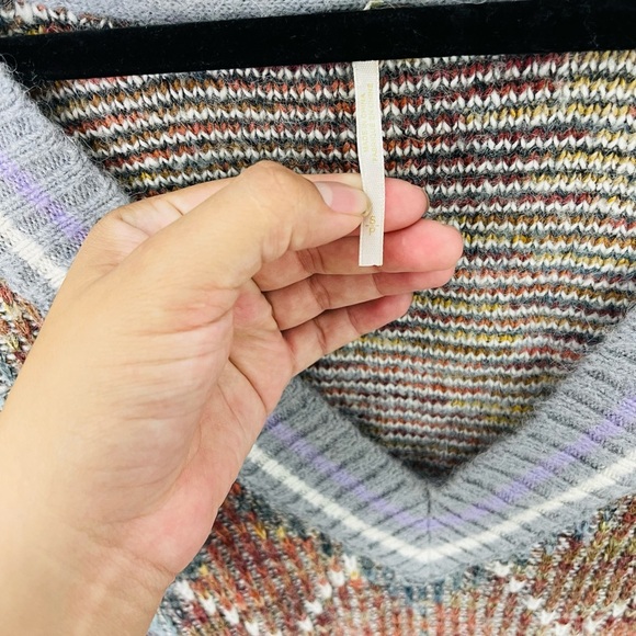 Free People Silverstone Argyle Sweater Tunic Oversized fit Knit Mohair - Picture 4 of 7